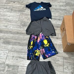 EUC 4 pc Adidas Bundle 3 shorts 1 shirt
